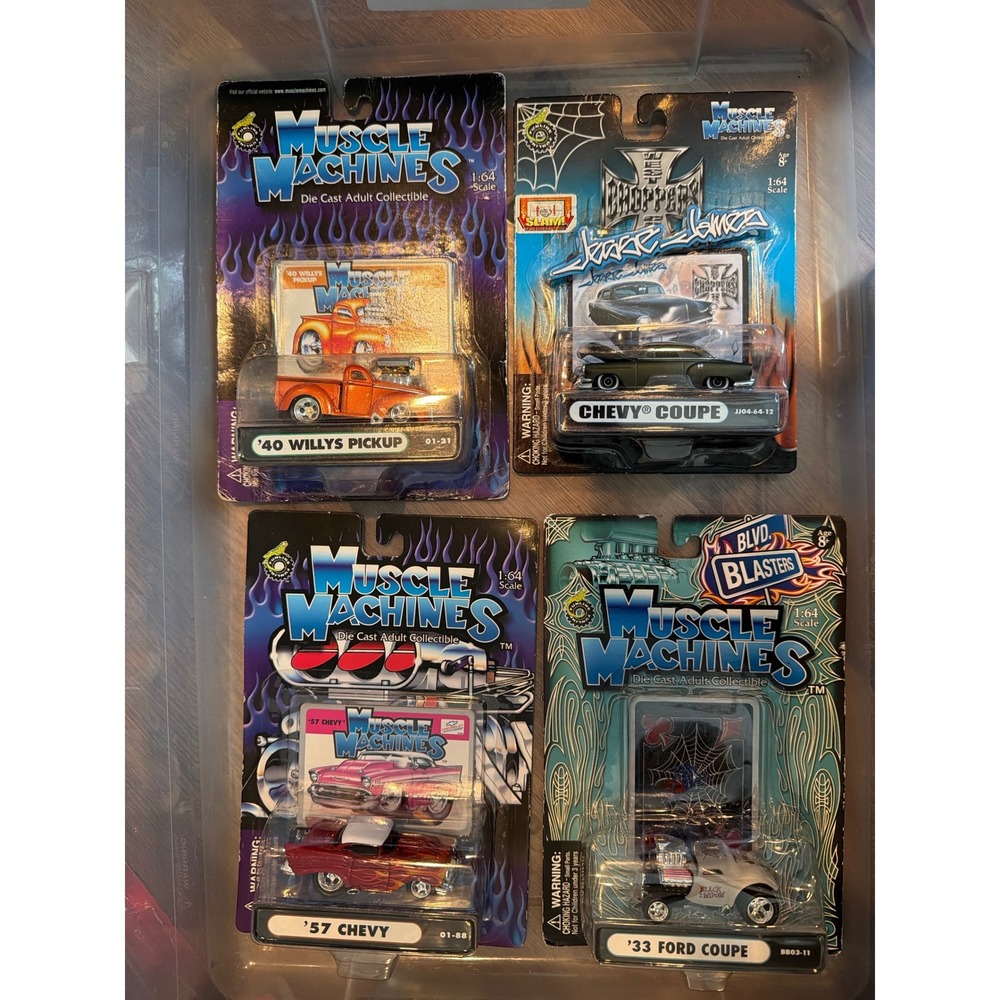 Muscle Machines Die Cast Lot 4 1:64 Scale Cars Choppers 71161 71111 71151 71172
